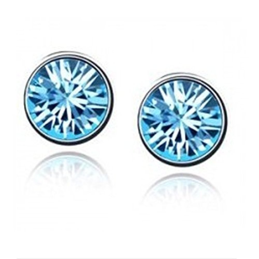 KATGI Fashion White Gold Plated Beautiful Round Shape Austrian Crystal Earring